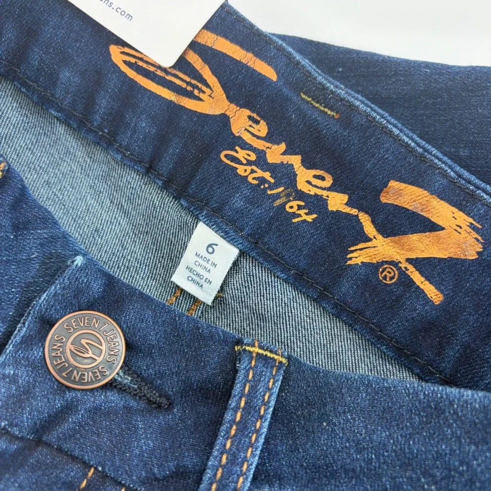 Seven7 Tummyless High Rise Slim Bootcut Jeans London Dark Denim Womens 6 NWT